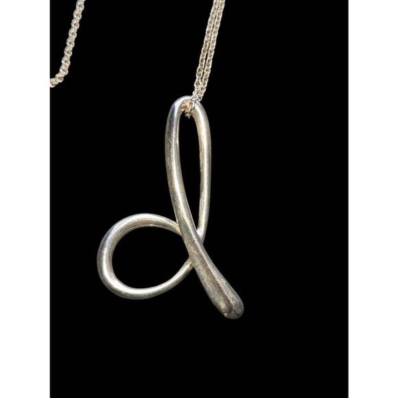 Sterling Silver Necklace Tiffany Letter Pendant Tiffany Elsa